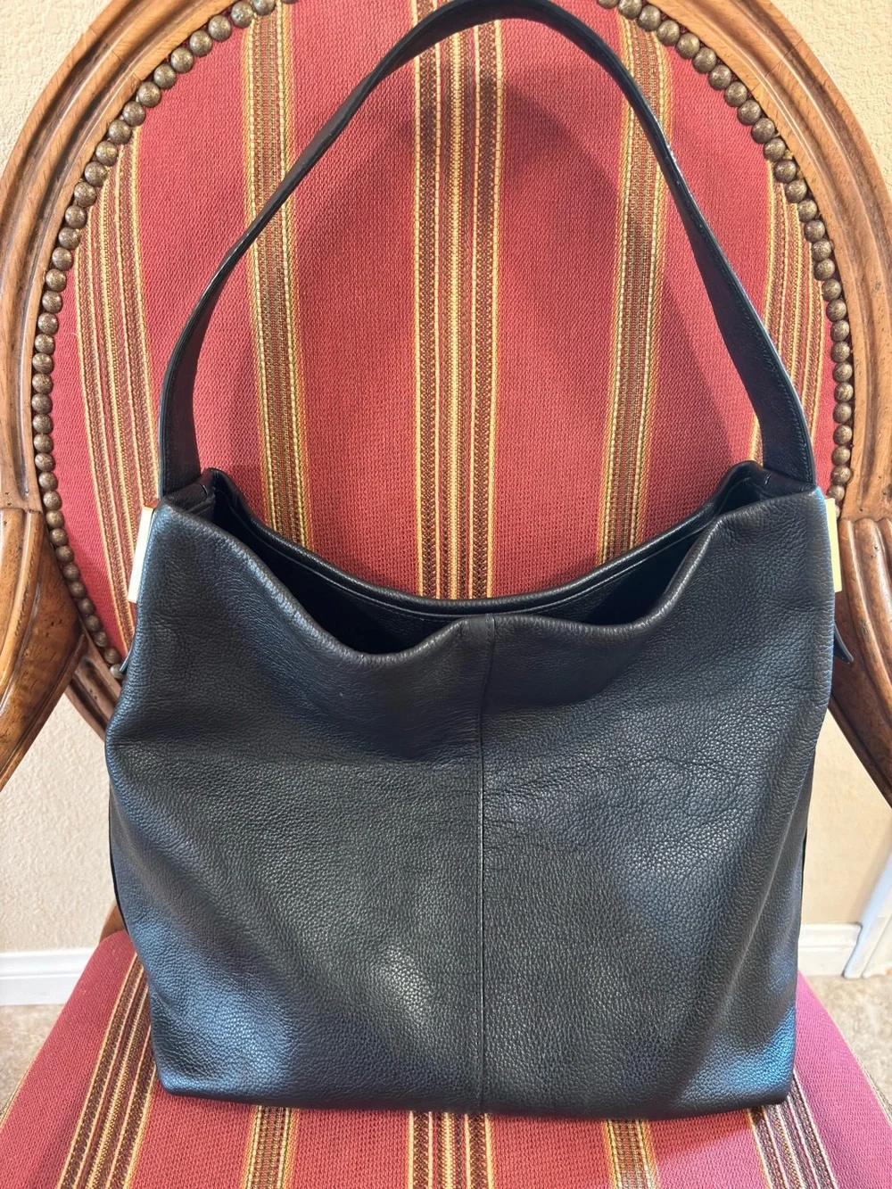 Kate Spade New York Black Leather Hobo Shoulder Bag Gold Hardware